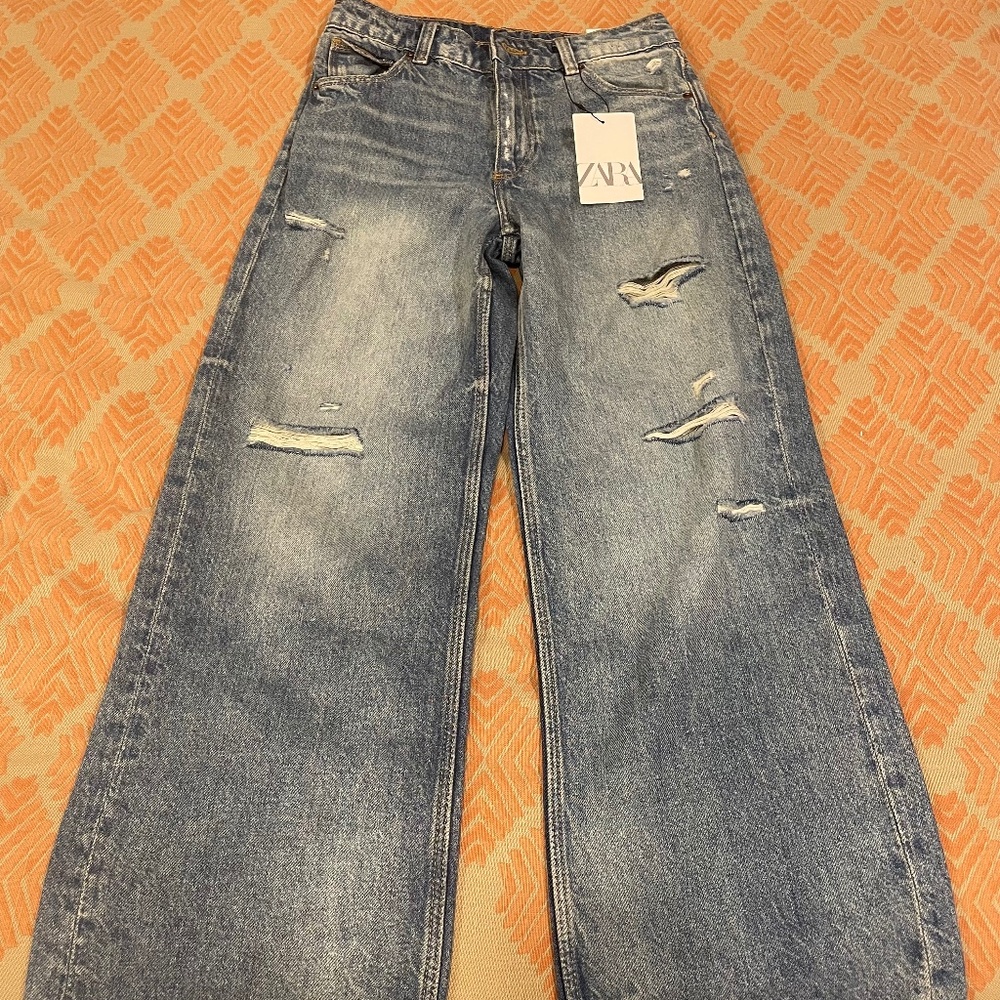 Zara Girls Sz 11/12 (148 cm) Wide Leg Jeans Brand New